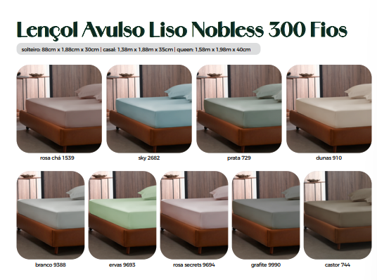LENÇOL LISO NOBLESS 300 FIOS