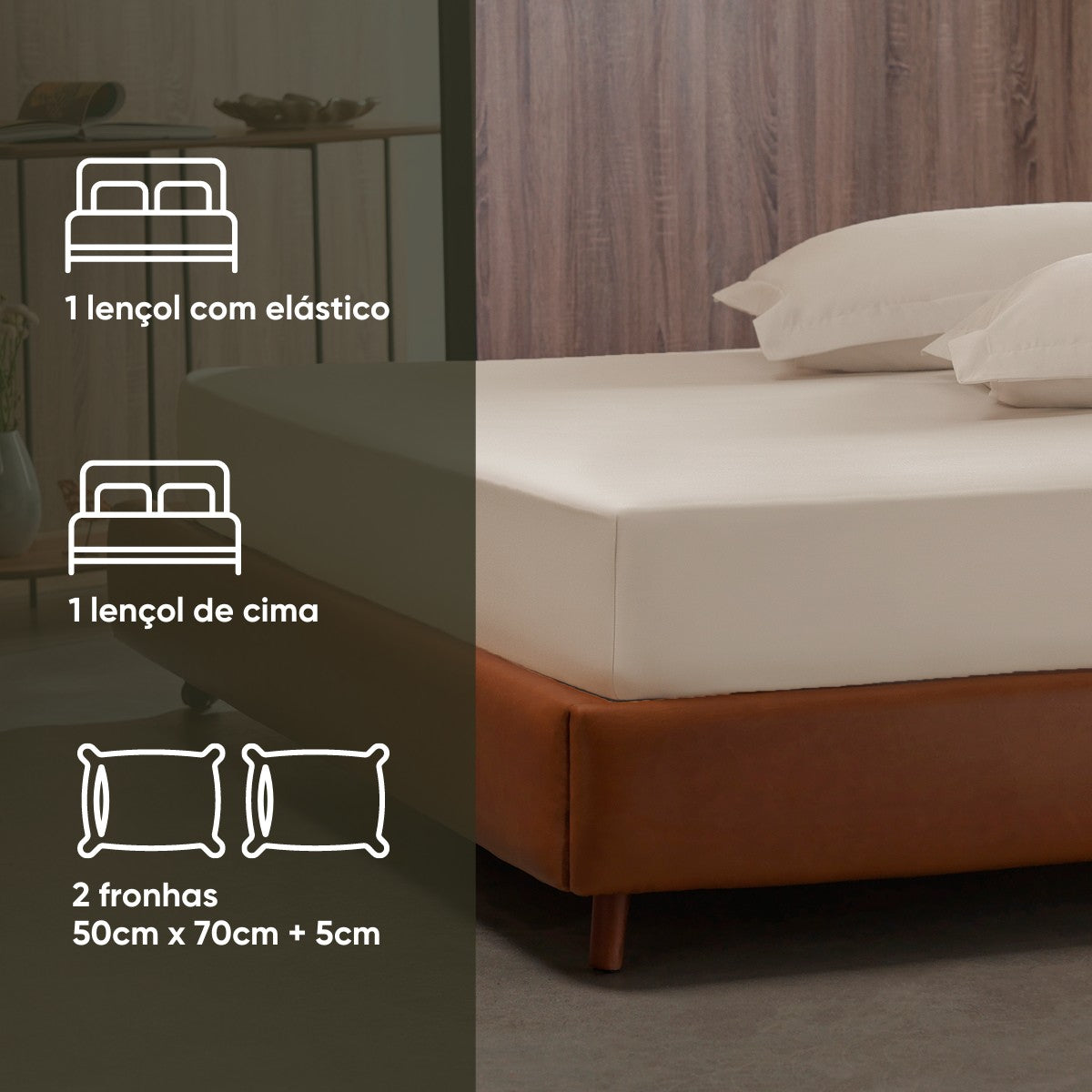 JOGO CAMA LISO NOBLESS 300 FIOS